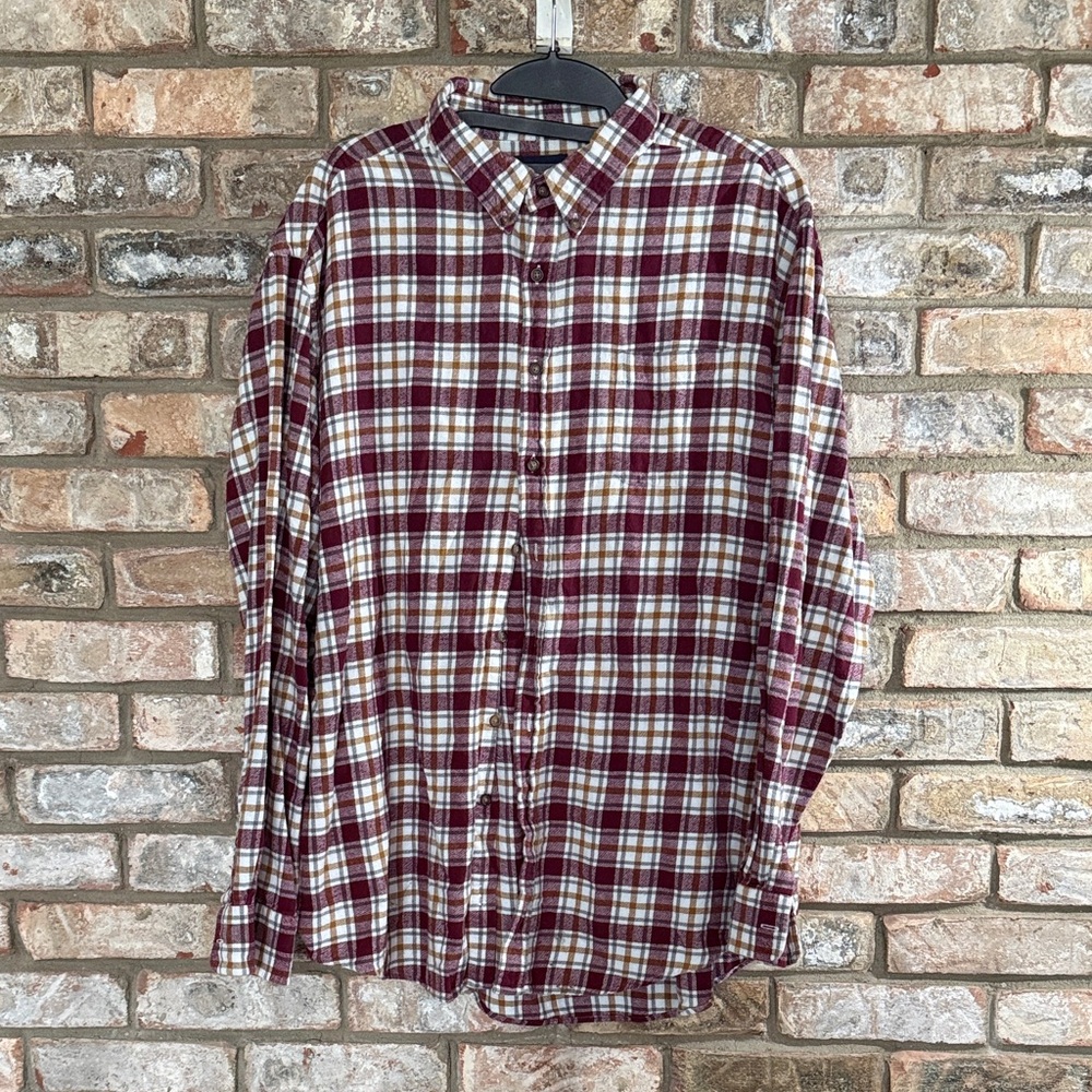 Croft & Barrow Burgundy Plaid Casual Shirt